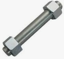 ACIER INOXYDABLE — TIGE FILETÉE, M20 × 120 MM, AVEC 2 ÉCROUS HEXAGONAUX, TIGE : ASTM A193 B8, ÉCROUS : ASTM A194 GR B8
